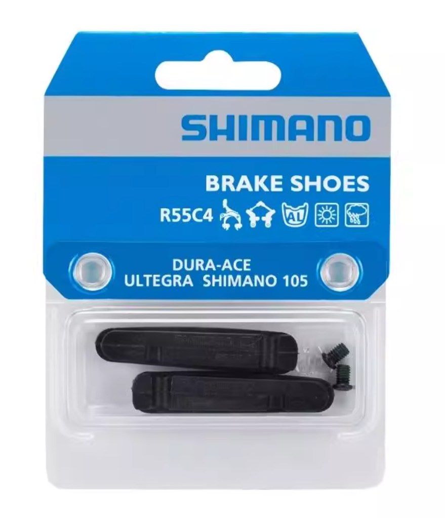 SHIMANO DURA ACE 9000 BRAKE SHOES &amp; FIXING BOLTS R55C4 / SHIMANO DURA ACE 9000