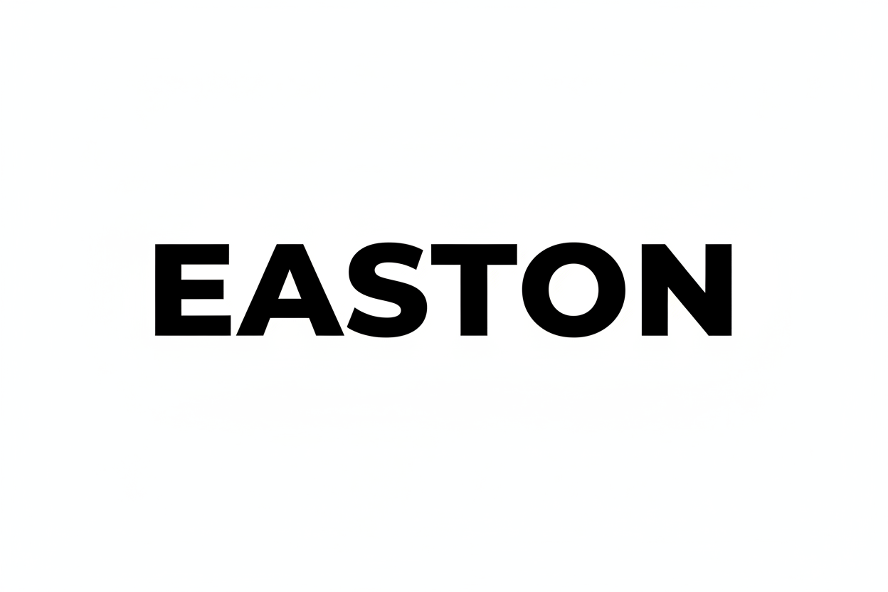 EASTON 黑色字體，白色背景