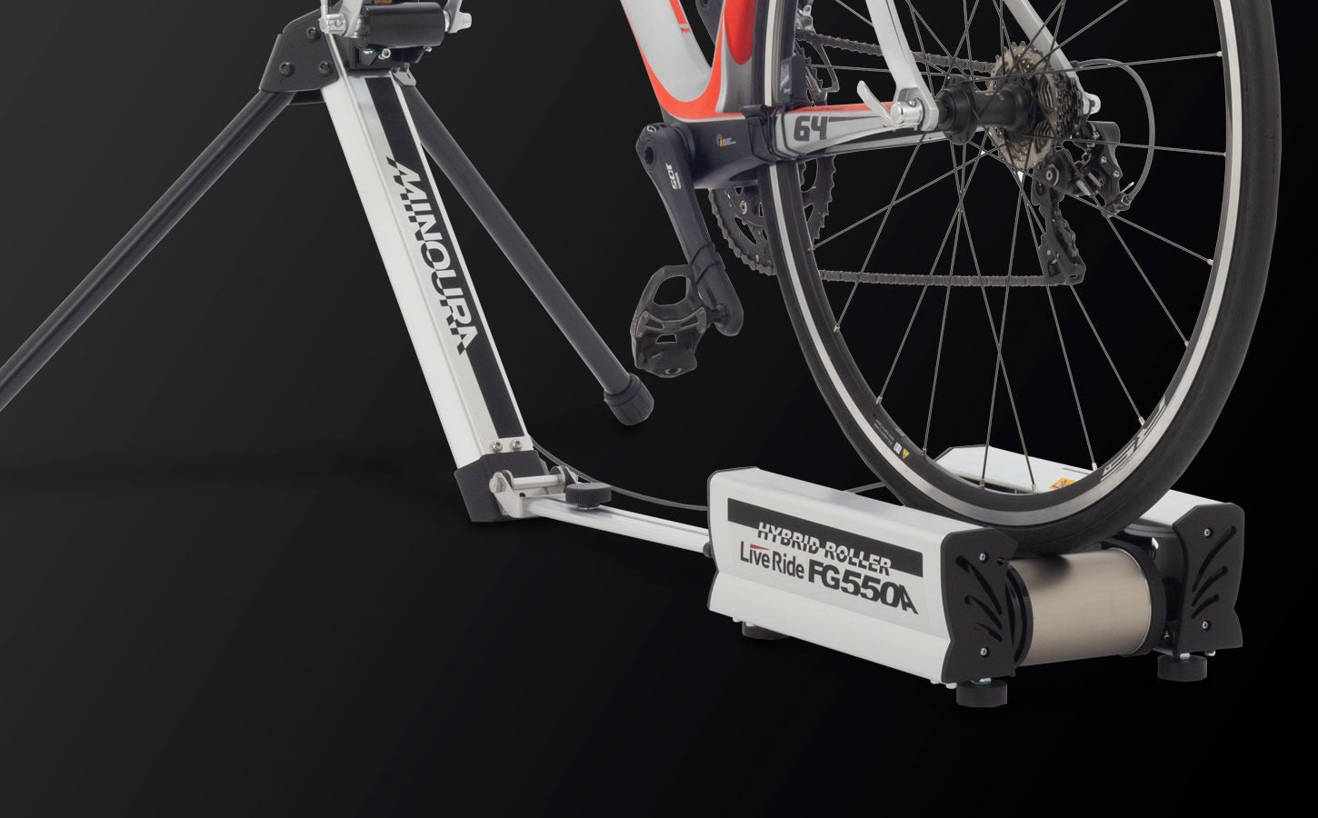 Minoura FG550A Hybrid Roller Bike Trainer-Silver