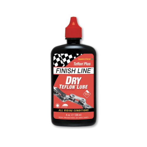 Finish Line Dry Lube 4oz red cap bicycle chain lubricant bottle