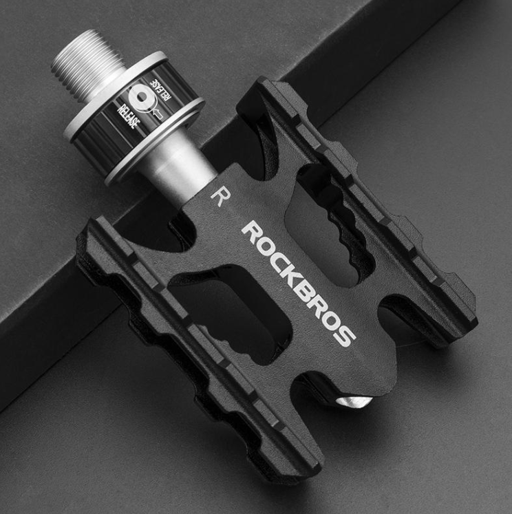 Rockbros Quick Release Folding Bike Mountain Bike Aluminum Alloy Bicycle Pedal Regular Version Black K320F BK ALLOY FOLDING BIKE PEDALS BK
