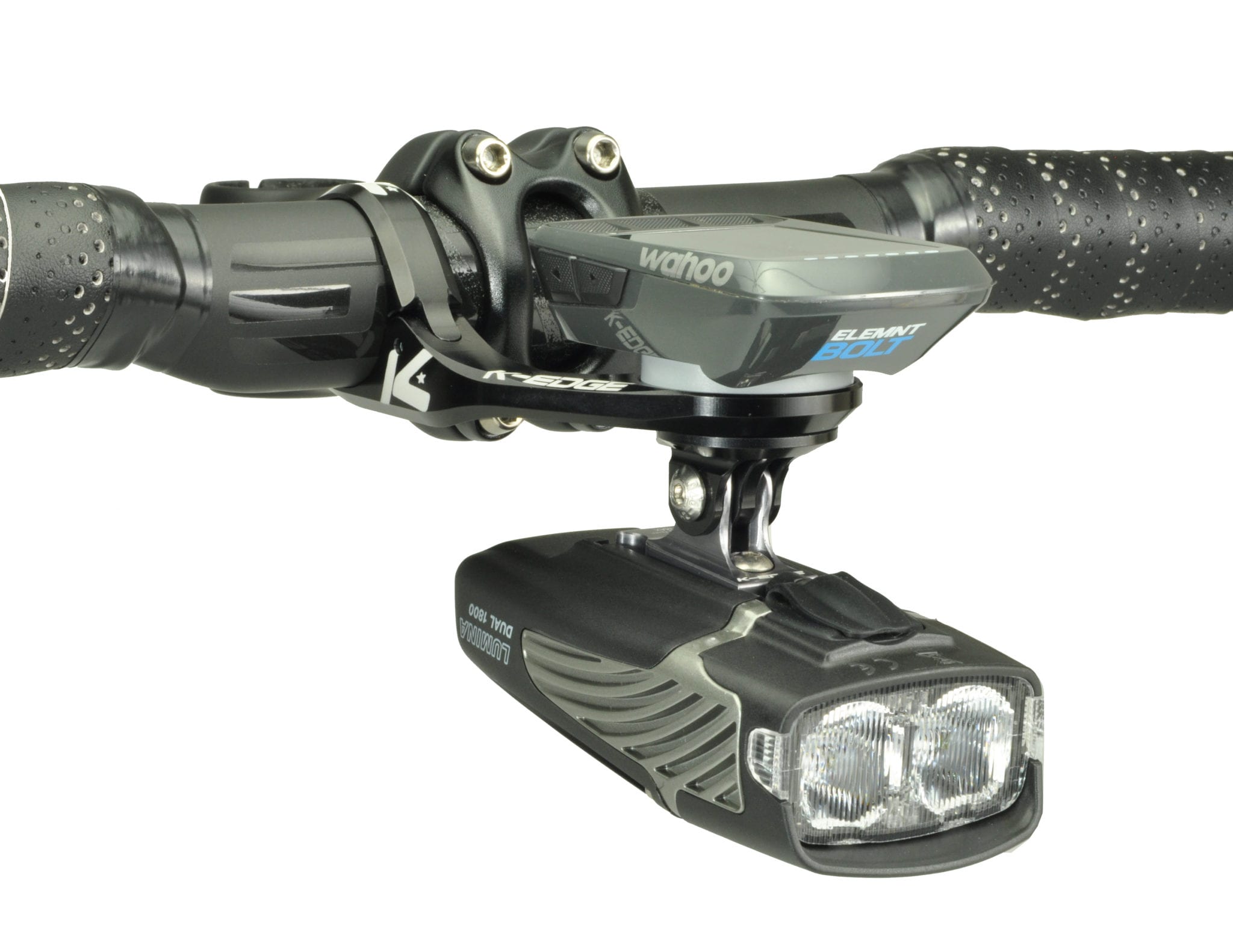 K-edge Garmin WAHOO MAX Combo Mount 31.8mm Front Handle Meter and Video Camera Extension Code Max Version (Black)