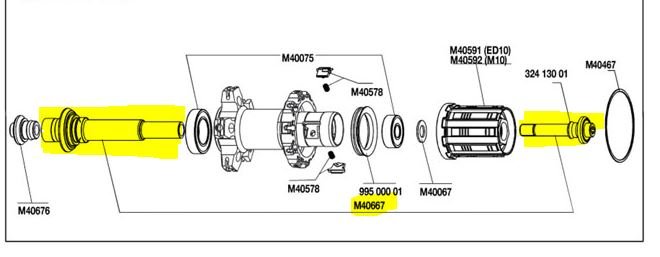 MAVIC 後車軸 - 06 KSYRIUM SL KIT~M40667 / MAVIC 06 KSYRIUM SL KIT REAR AXLE~M40667